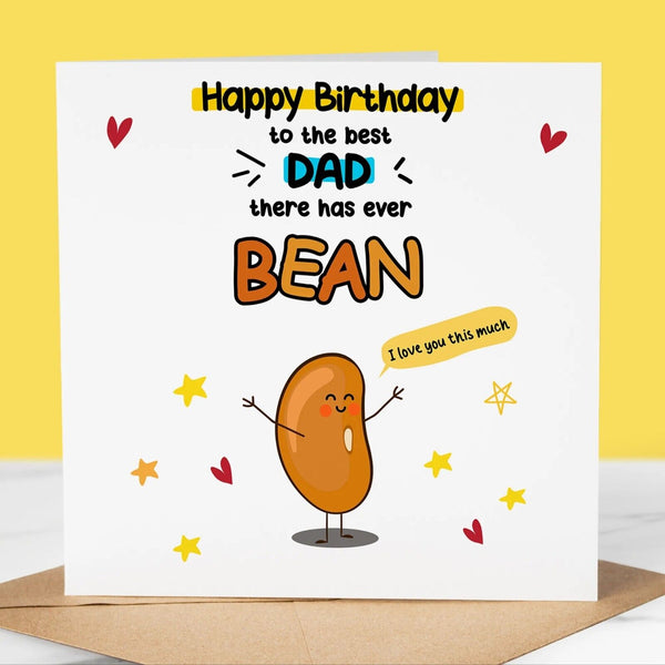 Funny Birthday Card, Best Dad theres ever bean, card for Dad, fun, Quirky