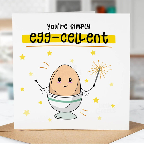 Funny Birthday Card, Simply Eggcellent, Girlfriend, Boyfriend, Niece, Friend