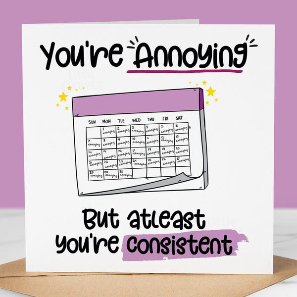 Funny Birthday Card, YOU'RE ANNOYING, funny card for boyfriend, dad, friend