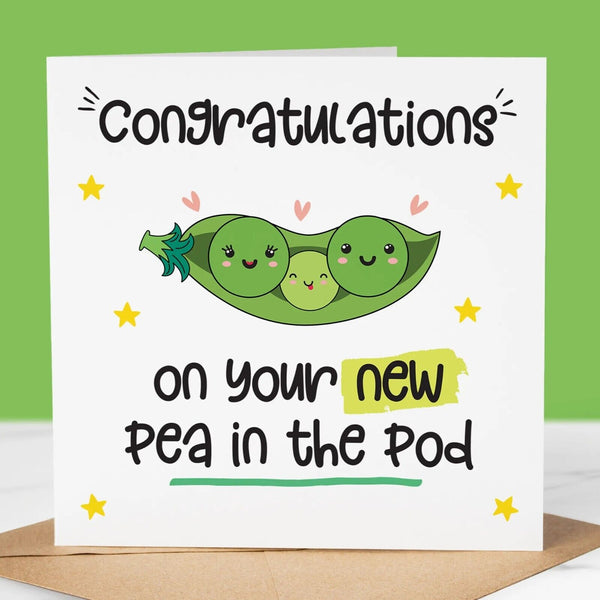 Funny New Baby Card, New Pea in the pod, Congratulation on your pregnancy card