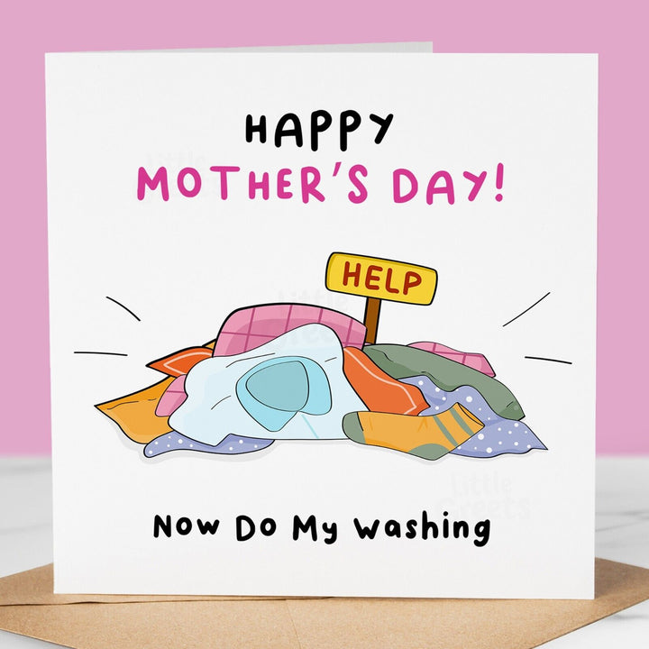 Funny Mothers Day Card, do my washing, Cute Mother's Day Card for mum