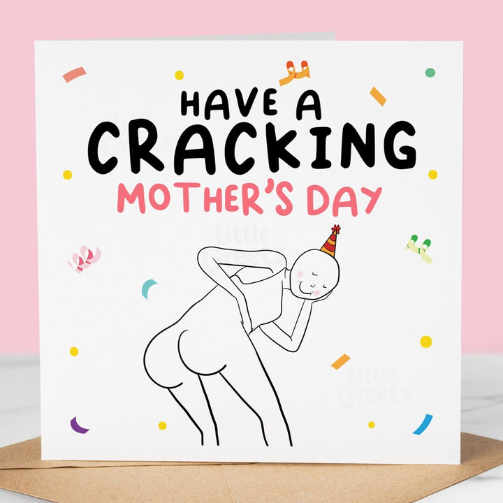 Funny Mothers Day Card, Cracking mothers day, Pun, Quirky Cute Greeting Card