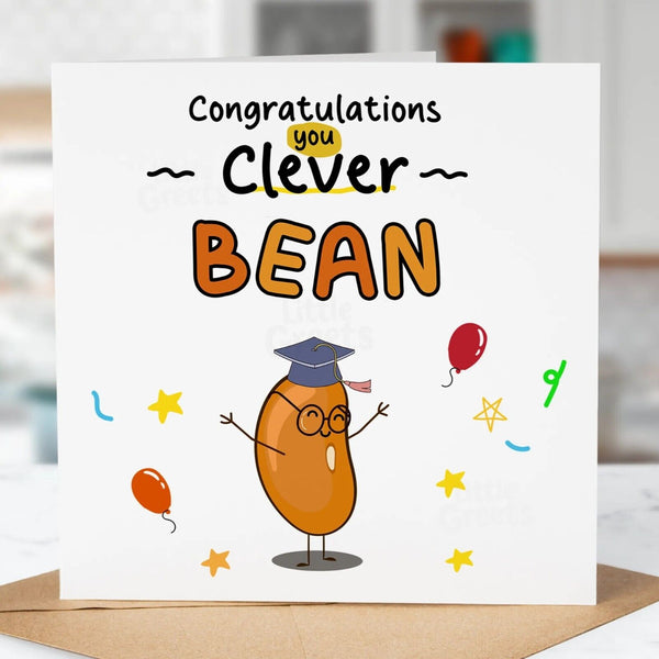 Funny Well Done Card, Clever Bean, Congratulations, Graduation Card, University