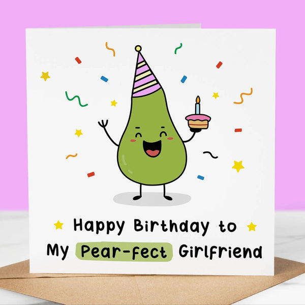 Funny Birthday Card, Pear-fect Boyfriend, Fun Birthday Greeting for him