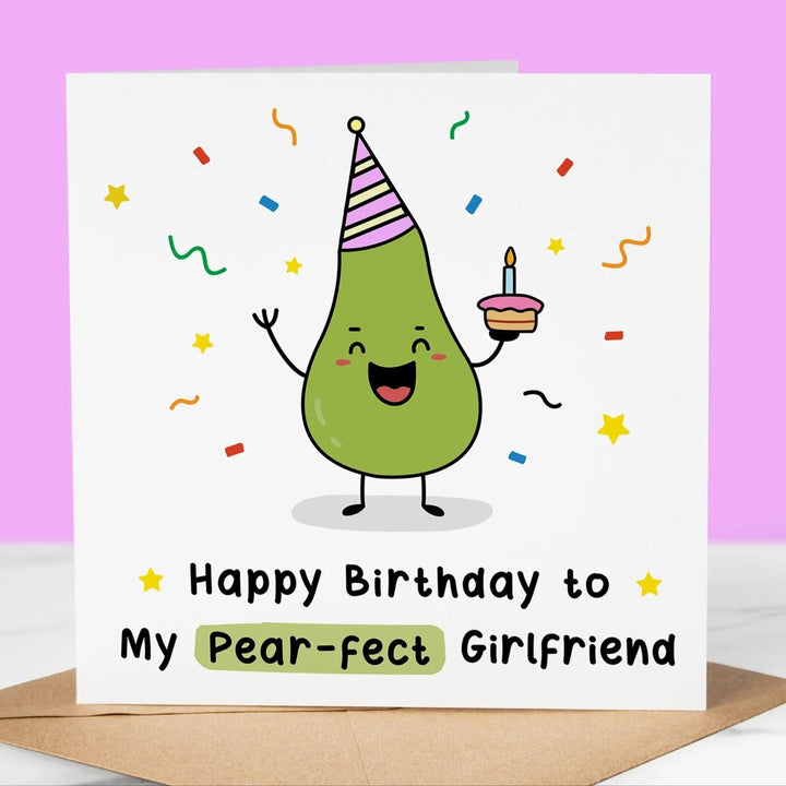 Funny Birthday Card, Pear-fect Boyfriend, Fun Birthday Greeting for him