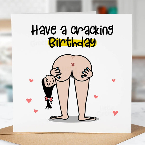 Rude Funny Birthday Card, Cracking Birthday For Boyfriend, Friend, Sister