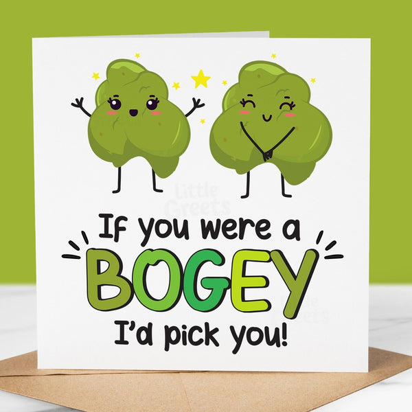Funny Birthday Card, Bogey, for Friend, boyfriend, husband, wife, Girlfriend