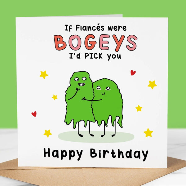 Funny Birthday Card, If Fiance were bogeys, card for Fiance, Happy Birthday