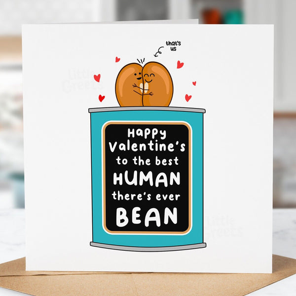 Funny Valentines Day Card, BEAN, For Girlfriend, Boyfriend, Wife, Husband