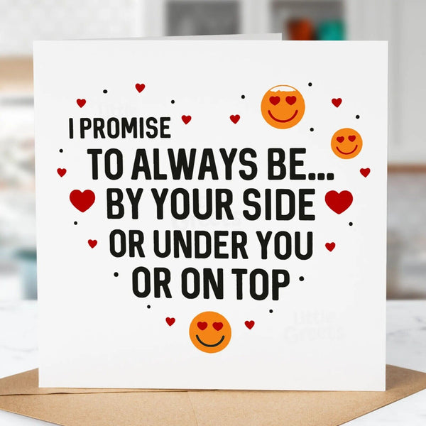 Rude Funny Valentines Day Card, promise,For Boyfriend, Girlfriend, Wife, Husband