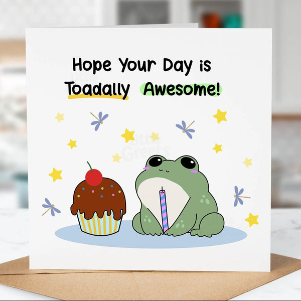 Funny Birthday Card, Toadally Awesome, Girlfriend, Boyfriend, Niece, Friend