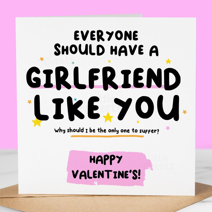 Funny Valentines Day Card, Girlfriend like you, Girlfriend rude valentines card