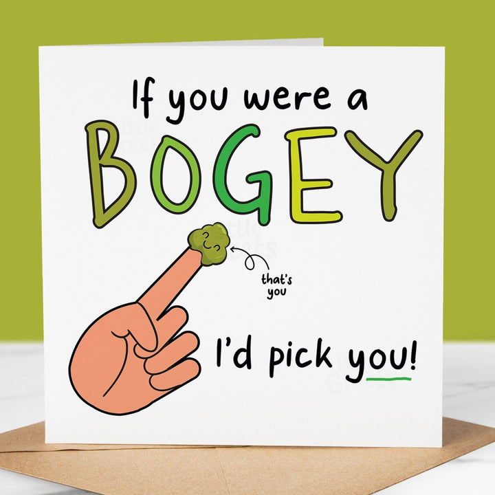 Funny Birthday Card, finger bogey, For friend, boyfriend, dad, girlfriend, wife