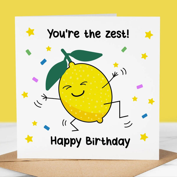 Funny Birthday Card, Your The Zest, Fun Birthday Greeting for him/her Friend