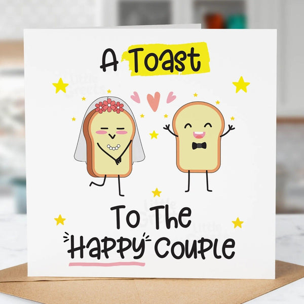 Funny Wedding Day Card, Toast to the happy couple, Marriage, Congratulations
