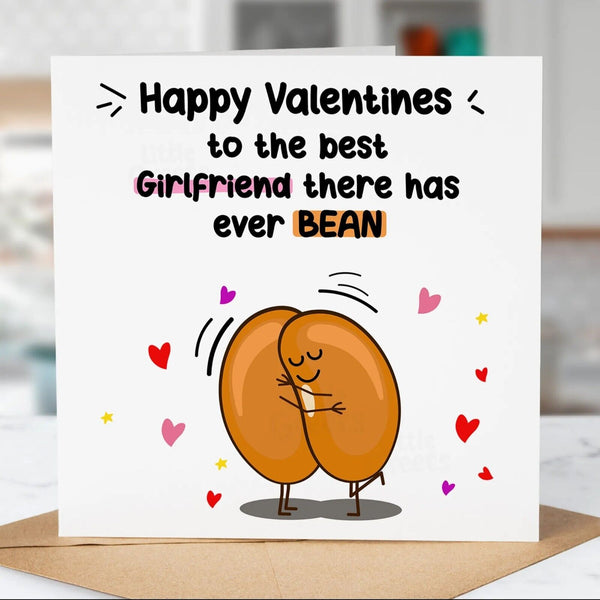 Funny Valentines Day Card, Best Girlfriend there has ever Bean, For Her, Girl