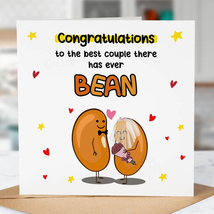 Funny Wedding Day Card, Best Couple, Bean, Marriage, Newlyweds, Congratulations