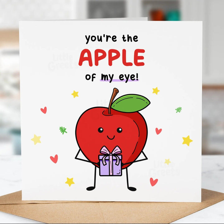 Funny Birthday Card, Apple of my eye, Boyfriend, Girlfriend, Wife, Husband
