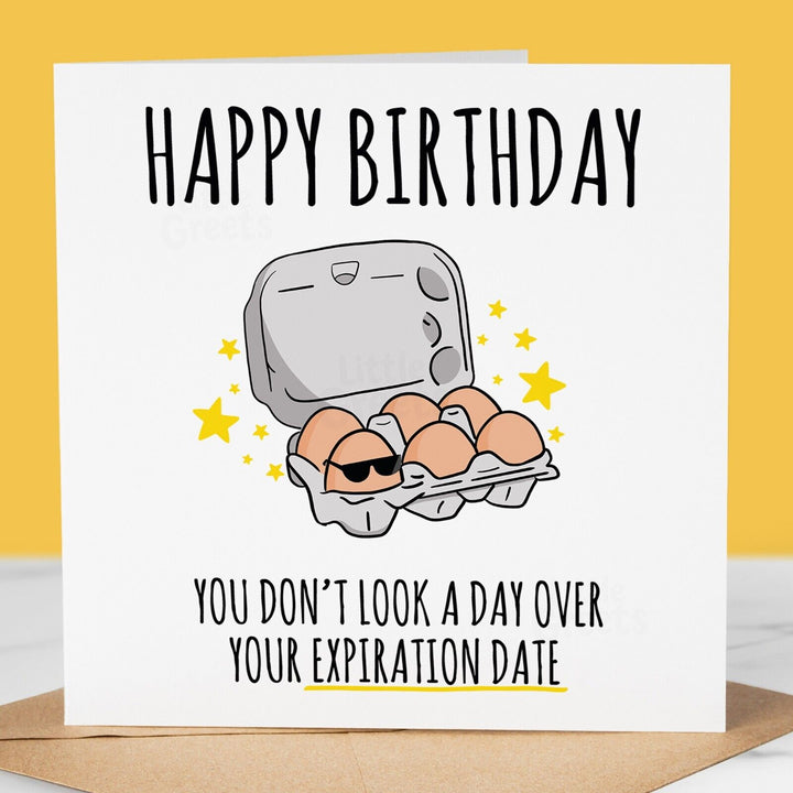 Funny Birthday Card, exportation date Humorous Card for Friend, Dad, Brother