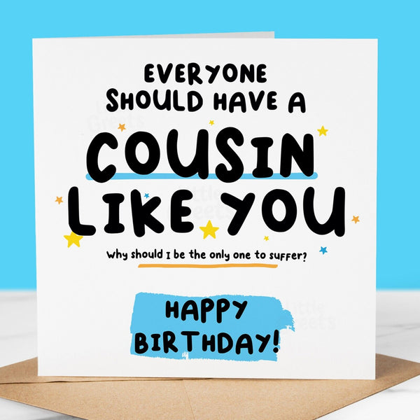 Funny Birthday Card, Cousin like you, birthday card for Cousin