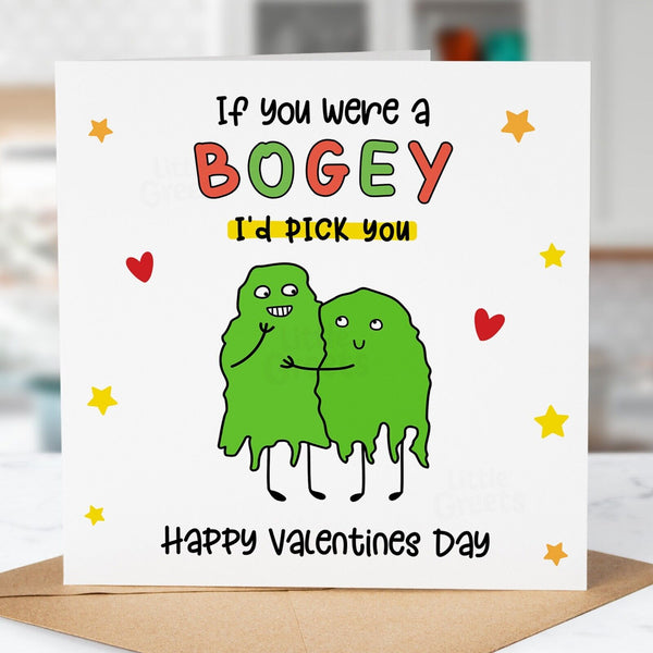 Funny Valentines Day Card, If you were a Bogey, Pun Card, Quirky Greeting Card