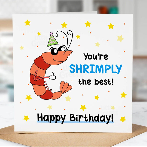 Funny Birthday Card, Shrimply the best 2, Girlfriend, Boyfriend, Husband, Friend