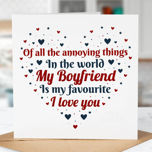 Funny Valentines Day Card, annoying ,For Boyfriend, Girlfriend, Wife, Husband