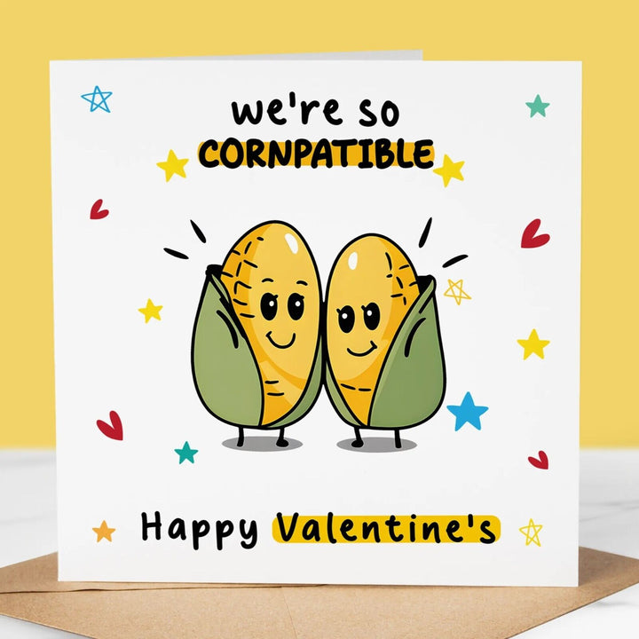 Funny Valentines Day Card, So Cornpatible, Boyfriend, Husband, Girlfriend, Wife