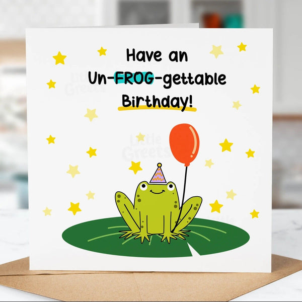 Funny Birthday Card, Unfrogettable, Girlfriend, Boyfriend, Nephew, Friend