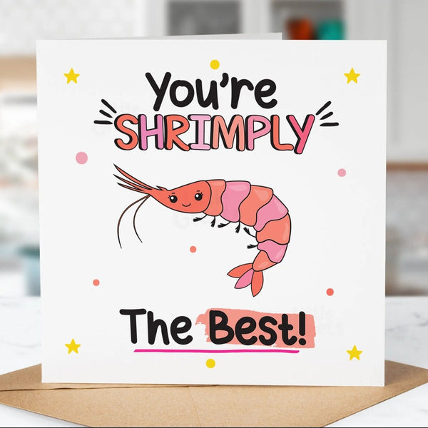 Funny Birthday Card, Shrimply the best, Girlfriend, Boyfriend, Husband, Friend