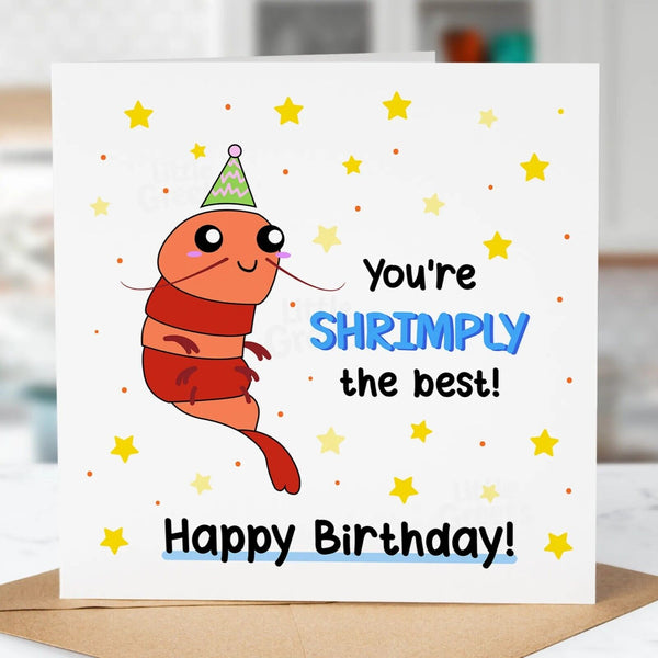Funny Birthday Card, Shrimply the best, For Boyfriend, Friend, Girlfriend, besti