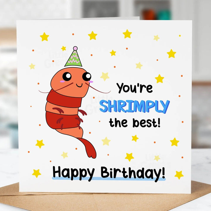 Funny Birthday Card, Shrimply the best, For Boyfriend, Friend, Girlfriend, besti