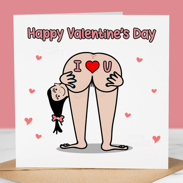 Rude Valentines Day Card, I love u, For Boyfriend, Fiance, Husband