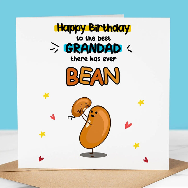 Funny Birthday Card, Best Grandad there's ever Bean, Fun Birthday Greeting
