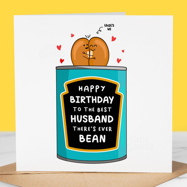 Funny Birthday Card, best husband theres ever bean, pun card for husband