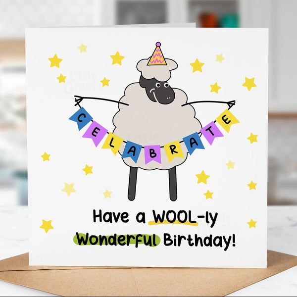 Funny Birthday Card, Wooly Wonderful, Girlfriend, Boyfriend, Niece, Friend