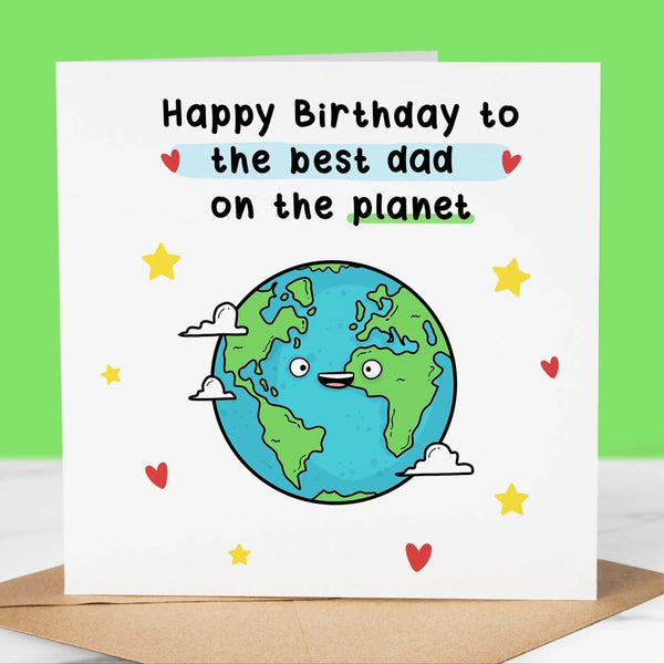 Funny Birthday Card, Best dad on the planet, Fun Birthday Greeting for Dad