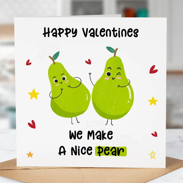 Funny Valentines Day Card, Nice Pear, Fun Card, Boyfriend, Husband