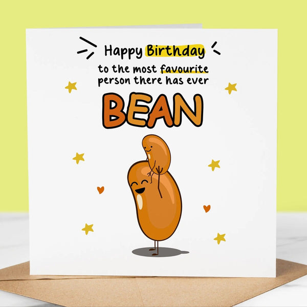 Funny Birthday Card, Favourite Person Bean, card for Dad, Grandad, Nephew