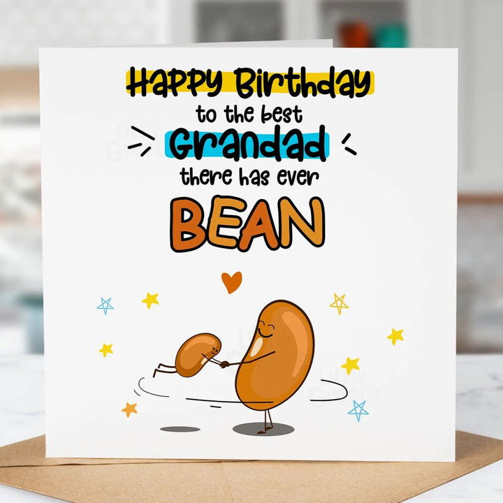 Funny Birthday Card, Best Grandad theres ever bean, Fun Birthday Greeting
