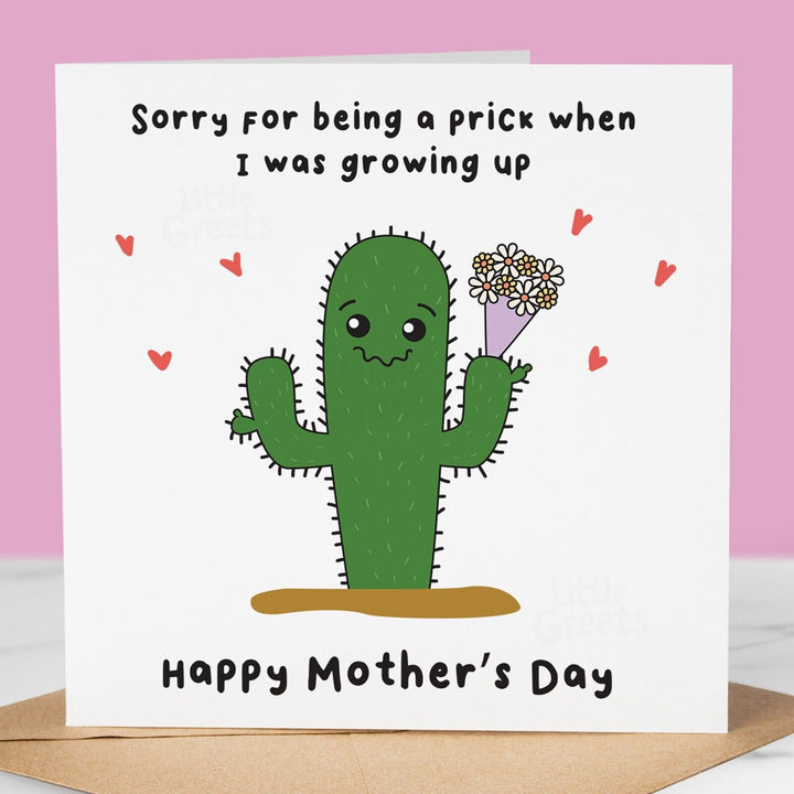 Funny Mothers Day Card, sorry for being a prick, Cute Mother's Day Card for mum