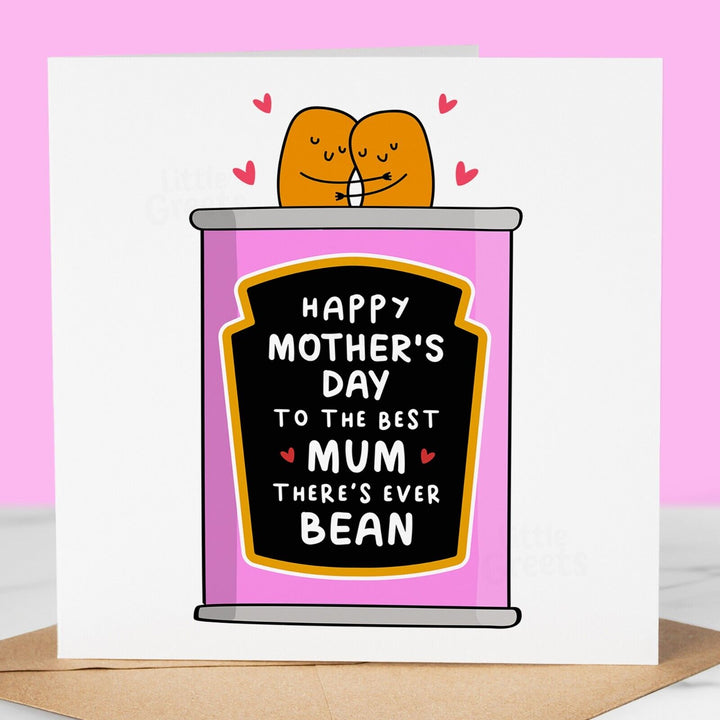 Funny Mothers Day Card, best mum bean, Cute Mother's Day Card for mum