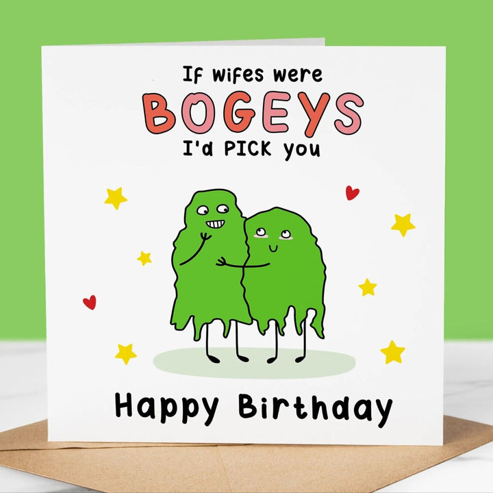 Funny Birthday Card, If Wifes were bogeys, Fun Birthday Greeting, For Her