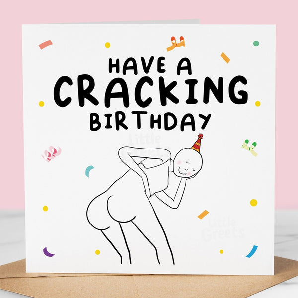Funny Birthday Card, have a cracking birthday for friend, sister, mum, niece