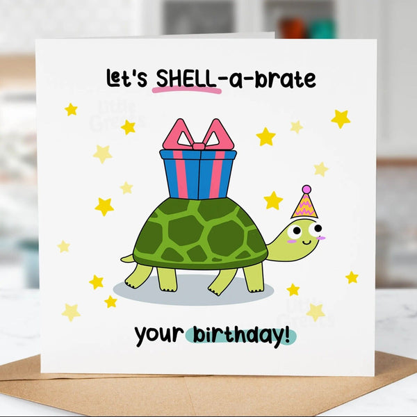 Funny Birthday Card, Lets Shellabrate, Girlfriend, Boyfriend, Husband, Friend