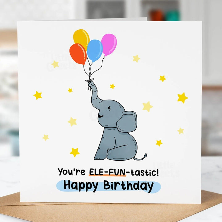 Funny Birthday Card, Elephant Card, For Niece, Friend, Nephew, Cousin, Son