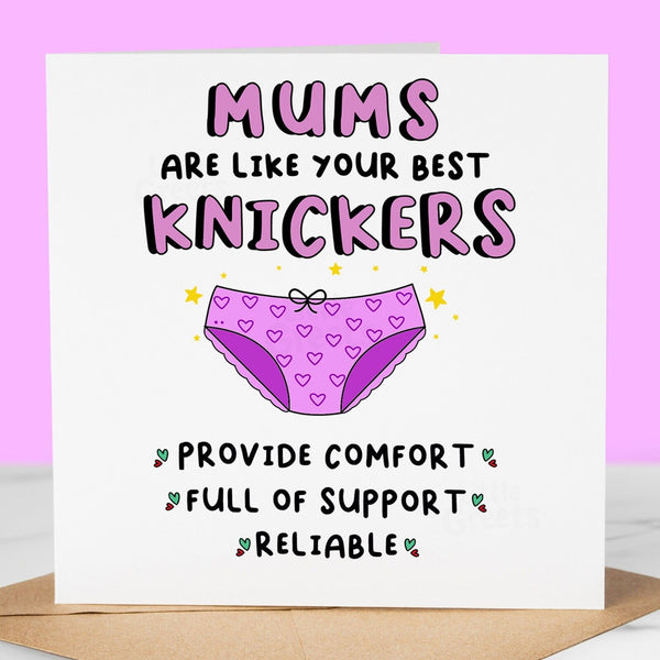Funny Mothers Day Card, best knickers, Cute Mother's Day Card for mum