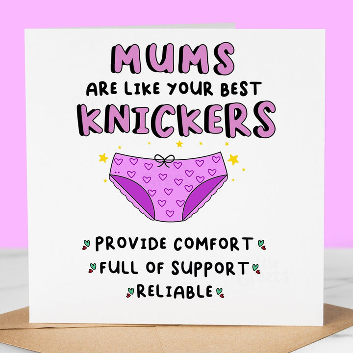 Funny Mothers Day Card, best knickers, Cute Mother's Day Card for mum