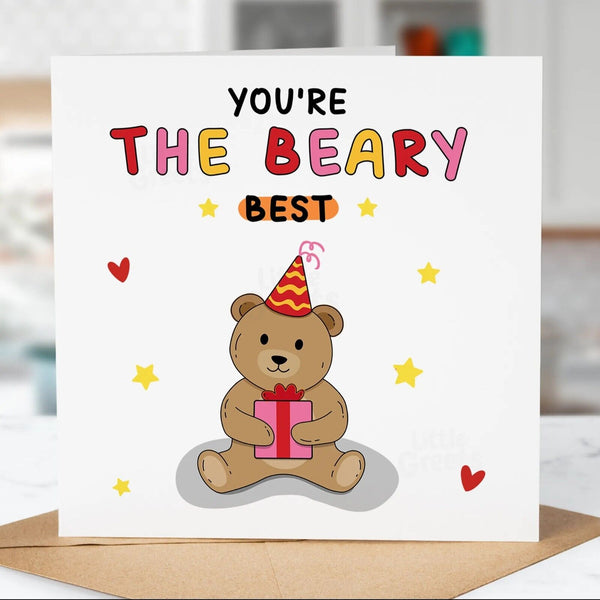 Funny Birthday Card, The Beary Best, Girlfriend, Boyfriend, Niece, Friend