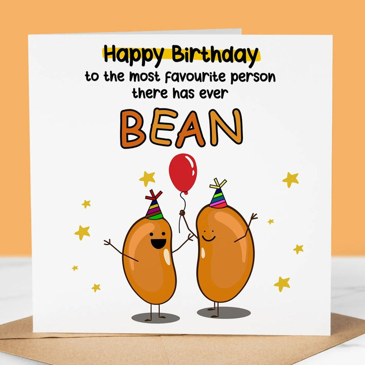 Funny Birthday Card, Best person bean, Pun Card, Quirky Fun Greeting Card